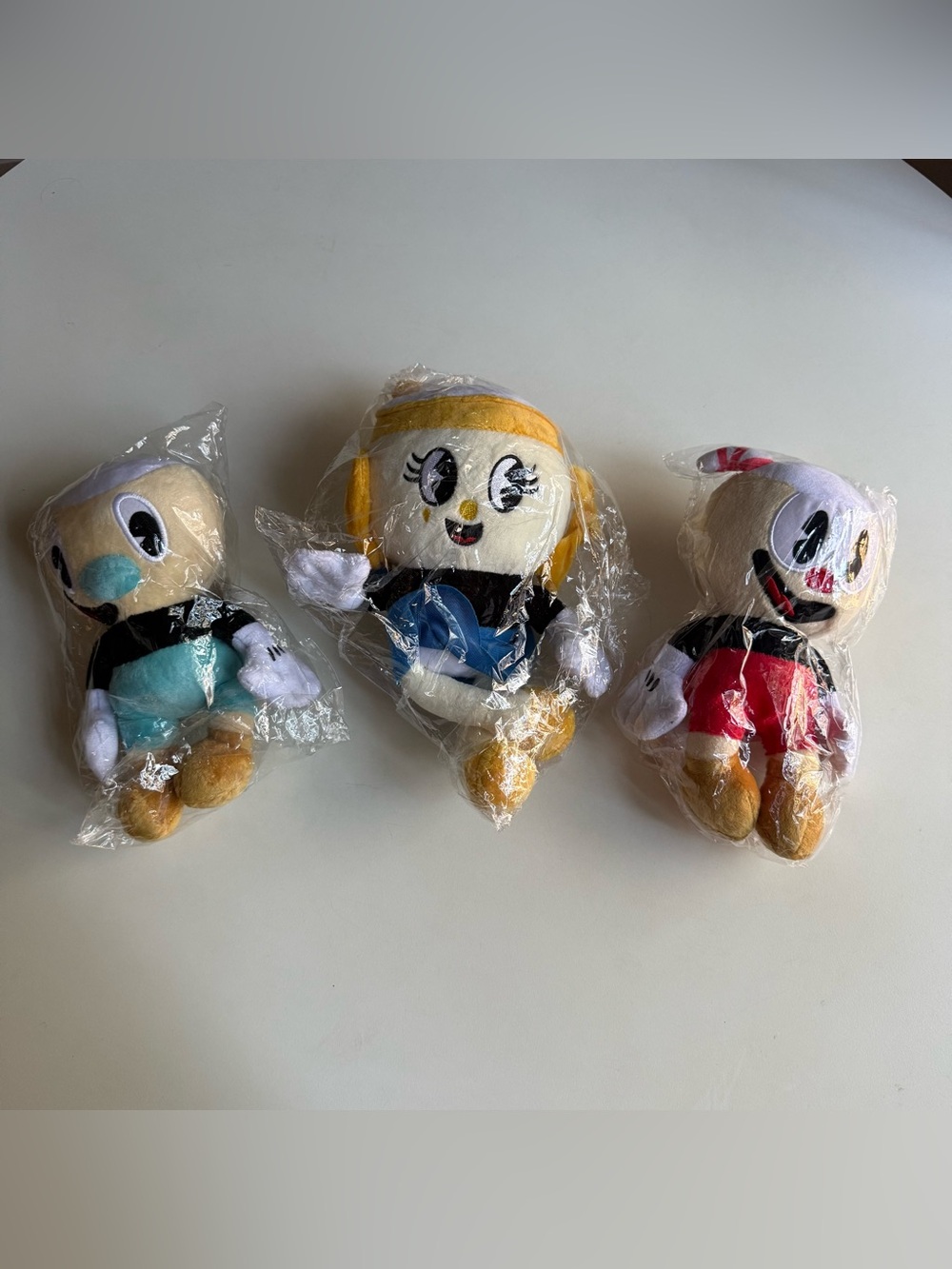 NEW Cuphead Plush Set of 3 Cuphead Mugman Ms. Chalice Stuffed Toys 8”